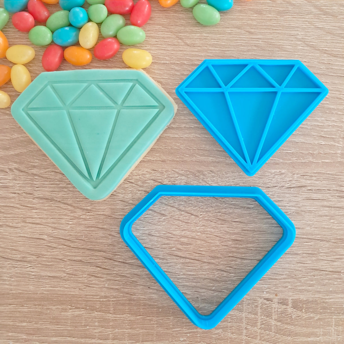 Diamond Cookie Cutter & Fondant Stamp – Little Monkey NZ