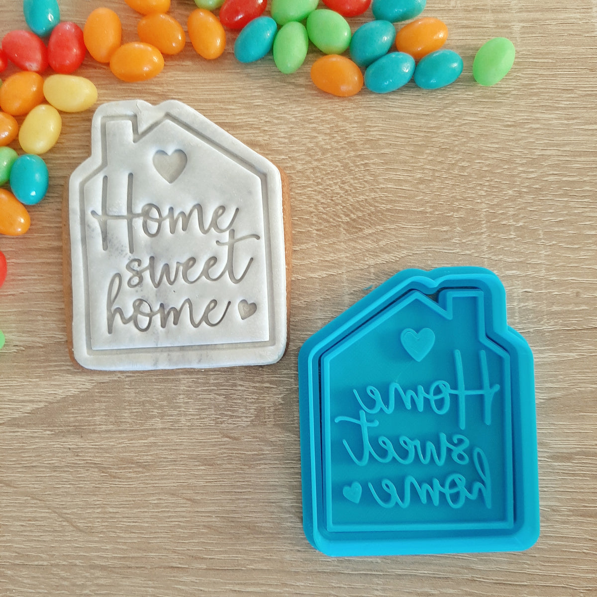 Home Sweet Home Cookie Cutter & Fondant Stamp Little Monkey NZ