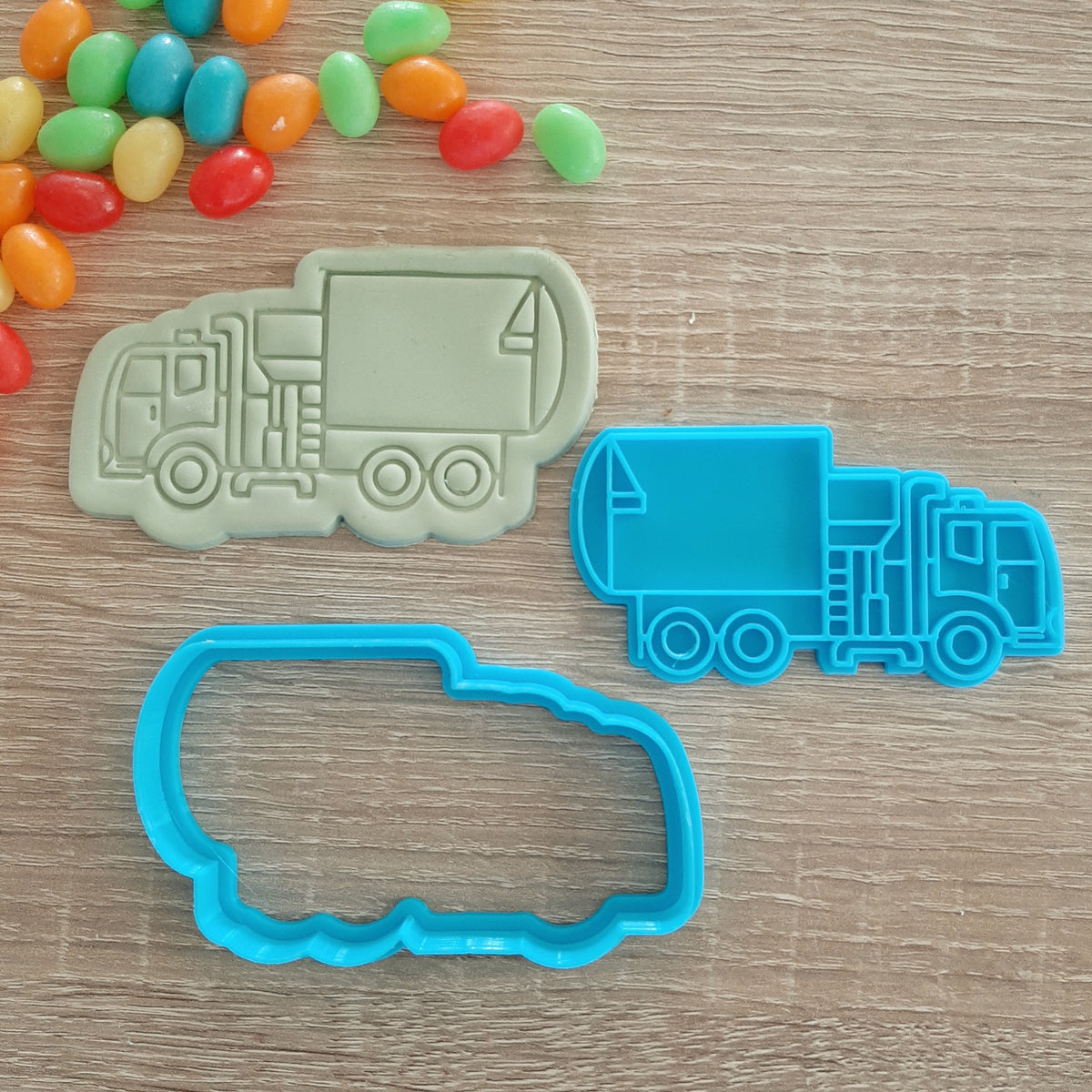 Rubbish Truck Cookie Cutter & Fondant Stamp – Little Monkey NZ