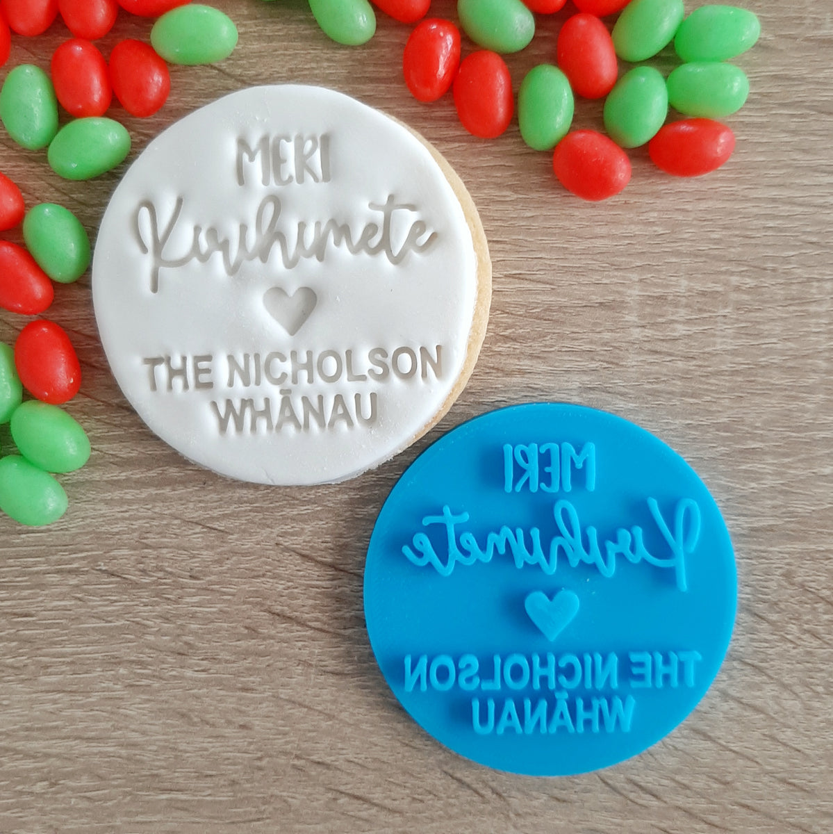 Personalised Meri Kirihimete Fondant Stamp – Little Monkey NZ