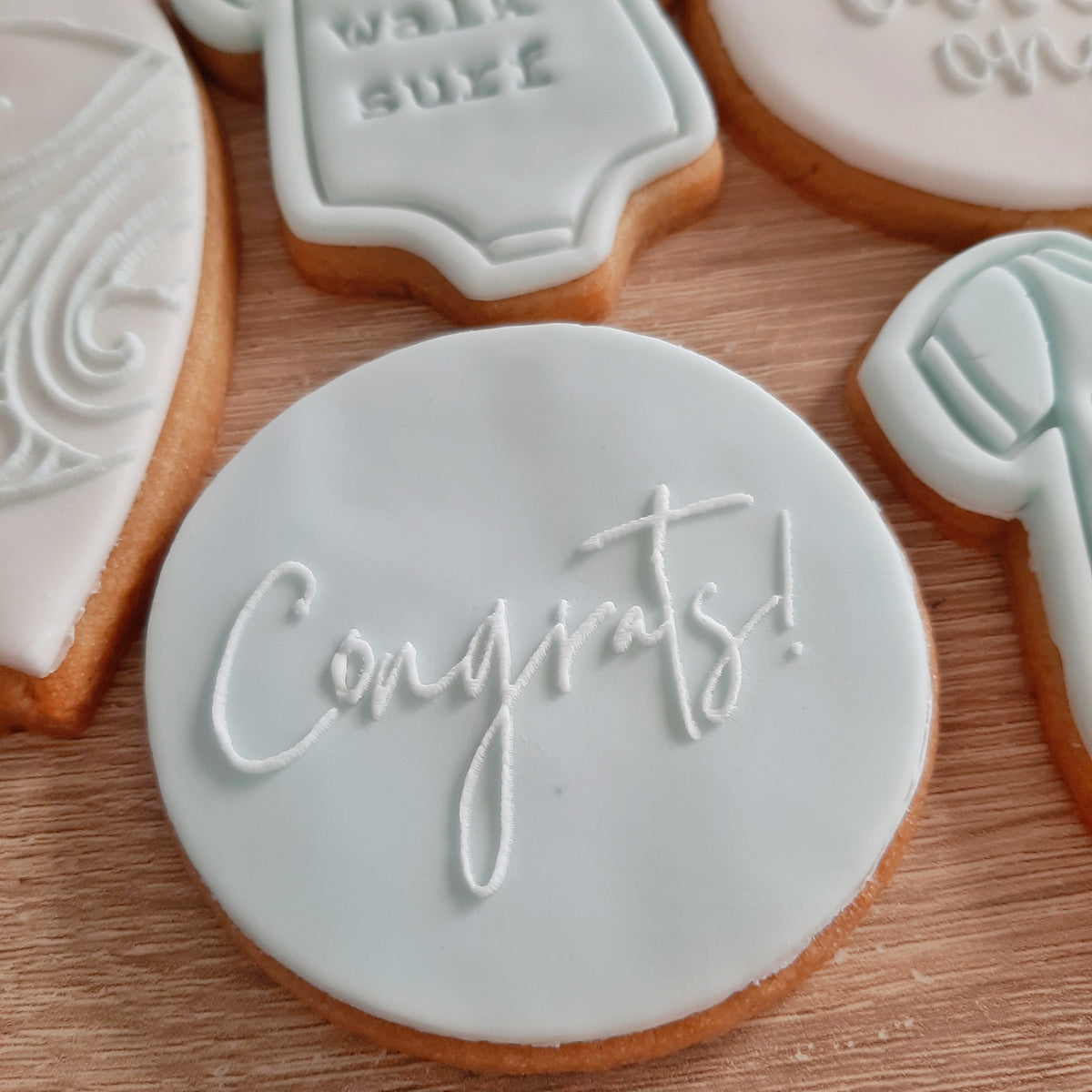 Congrats Raised Acrylic Fondant Stamp – Little Monkey NZ