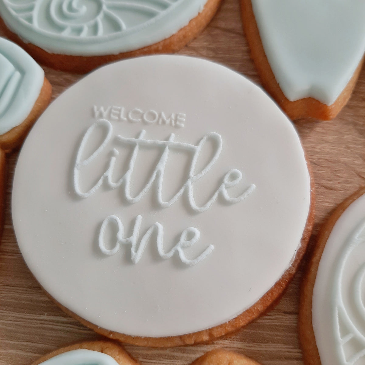 Welcome Little One Raised Acrylic Fondant Stamp – Little Monkey NZ