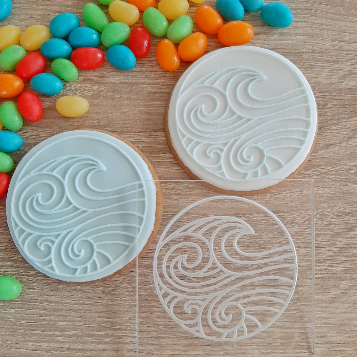 Waves Raised Acrylic Fondant Stamp – Little Monkey NZ