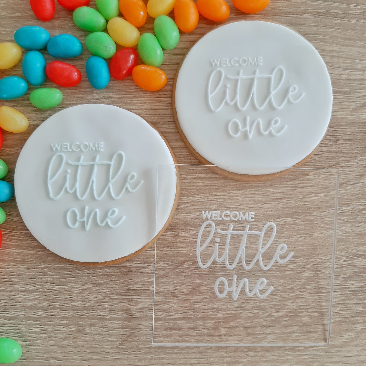 Welcome Little One Raised Acrylic Fondant Stamp – Little Monkey NZ