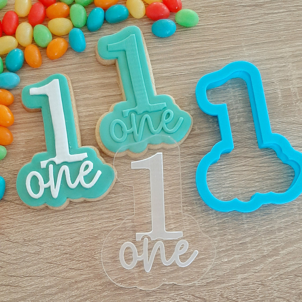 Number 1 One Raised Acrylic Fondant Stamp & Cookie Cutter – Little ...