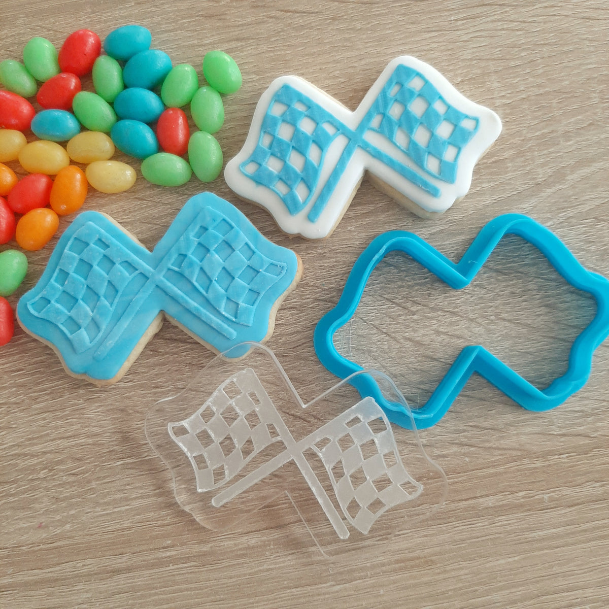Racing Flags Raised Acrylic Fondant Stamp & Cookie Cutter – Little ...