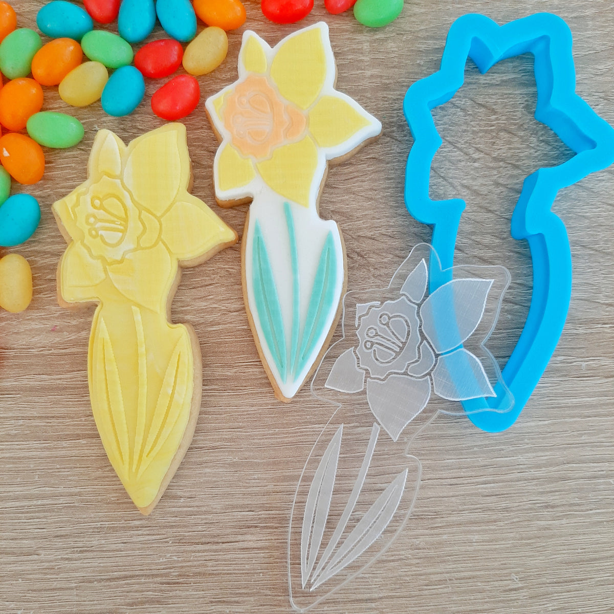 Daffodil Raised Acrylic Fondant Stamp & Cookie Cutter – Little Monkey NZ