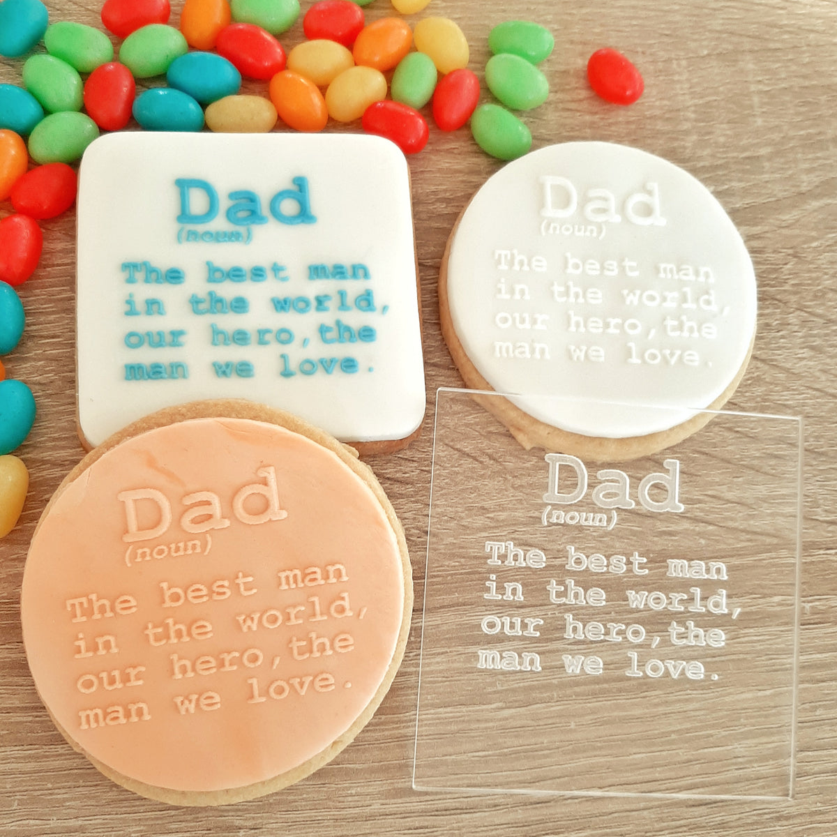 Dad Definition Raised Acrylic Fondant Stamp – Little Monkey NZ