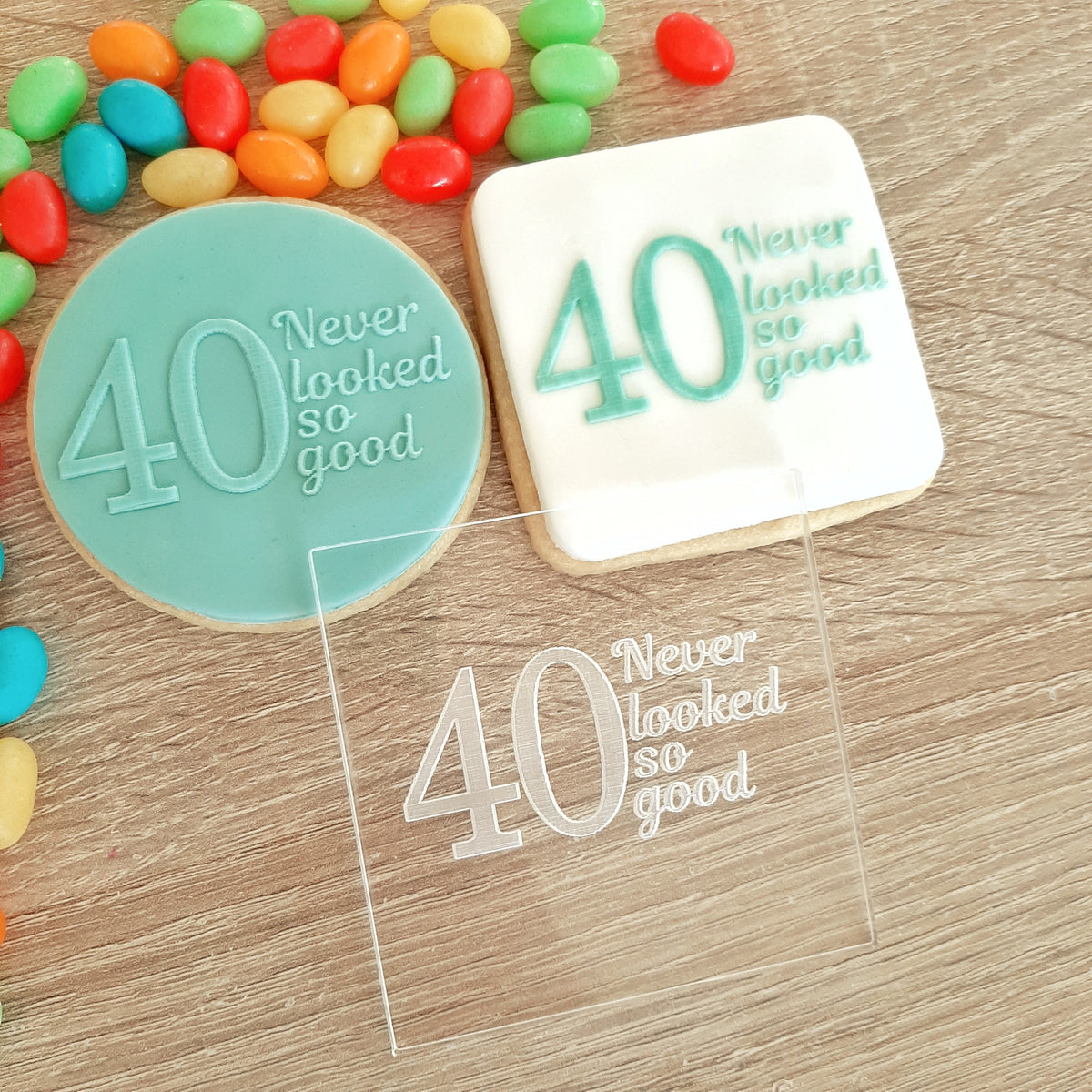 40 Never Looked So Good Raised Acrylic Fondant Stamp – Little Monkey NZ