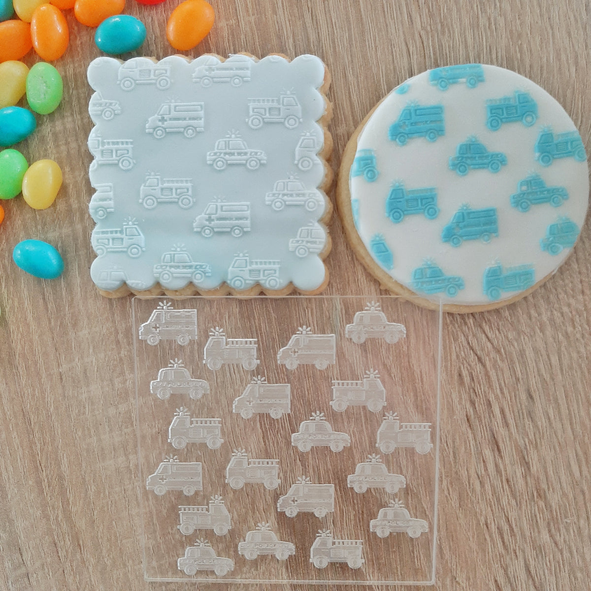 Emergency Vehicles Raised Acrylic Fondant Stamp – Little Monkey NZ