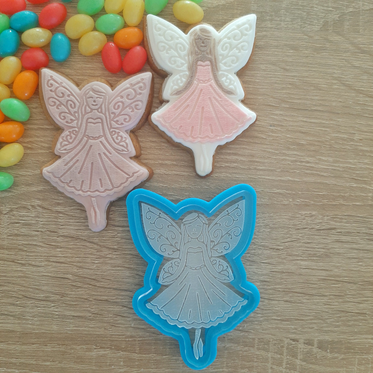 Fairy Raised Acrylic Fondant Stamp & Cookie Cutter – Little Monkey NZ