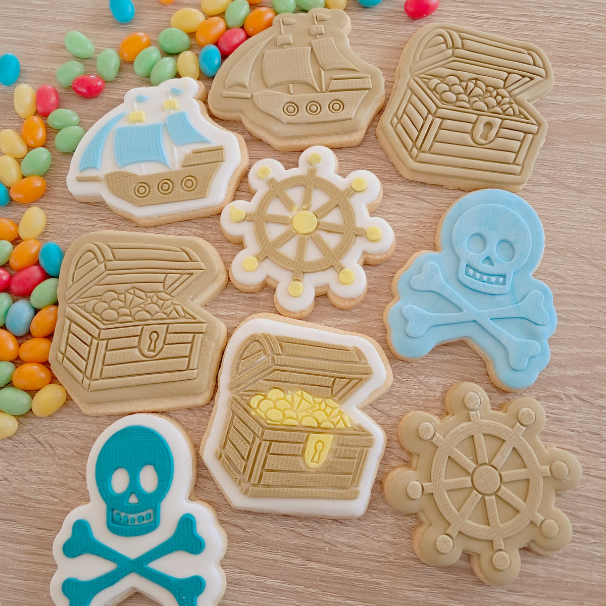 Pirate Ship Raised Acrylic Fondant Stamp & Cookie Cutter – Little Monkey NZ