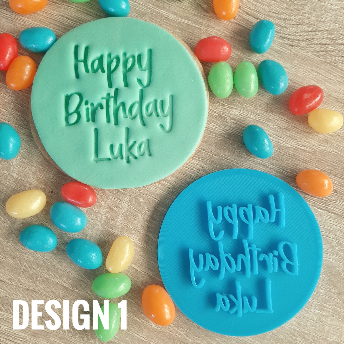 Happy Birthday Personalised Fondant Stamp – Little Monkey NZ