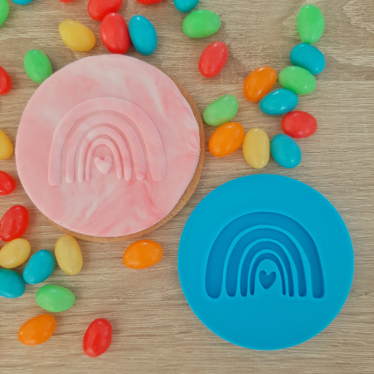 Rainbow (raised) Fondant Stamp – Little Monkey NZ