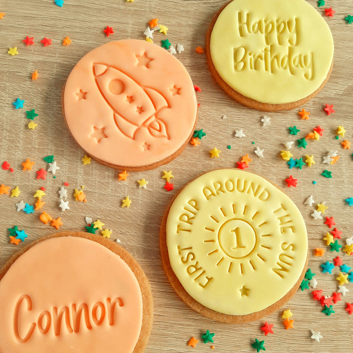 First Trip Around the Sun Fondant Stamp – Little Monkey NZ