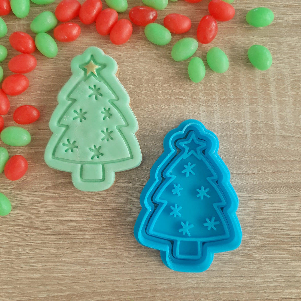 Christmas Tree Cookie Cutter & Fondant Stamp – Little Monkey NZ