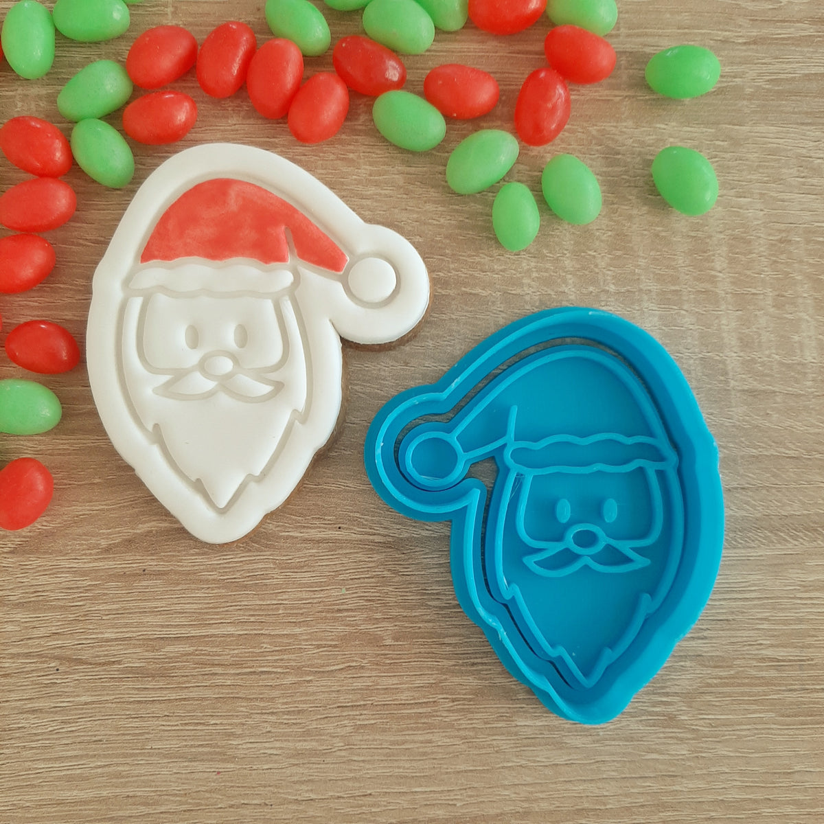Santa Head Cookie Cutter & Fondant Stamp – Little Monkey NZ