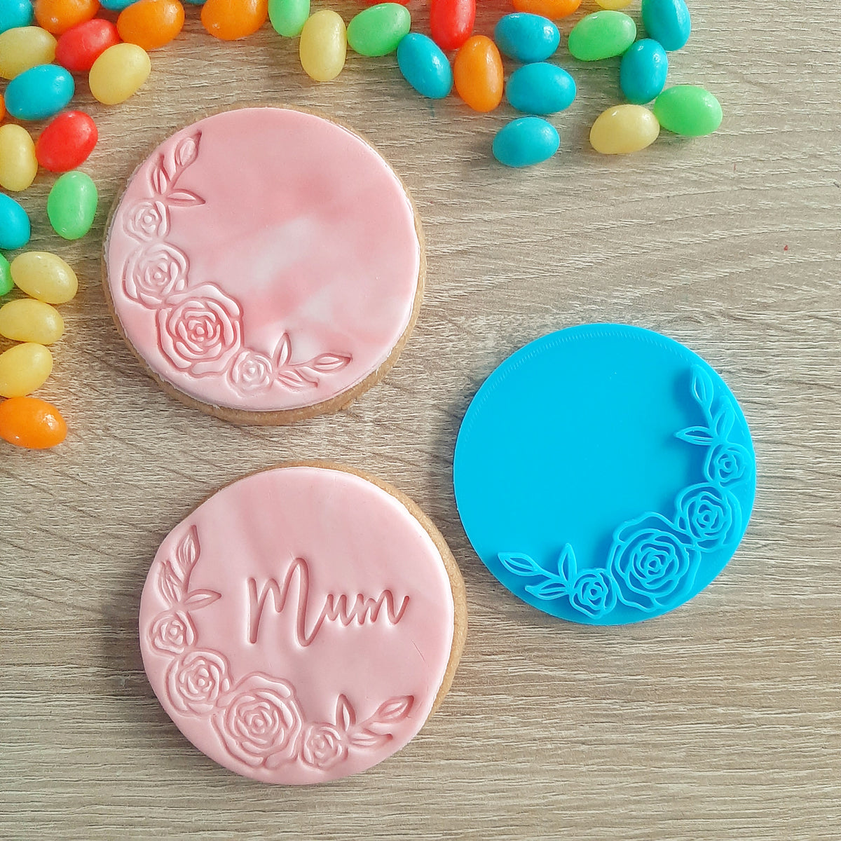 Rose (half border) Fondant Stamp – Little Monkey NZ