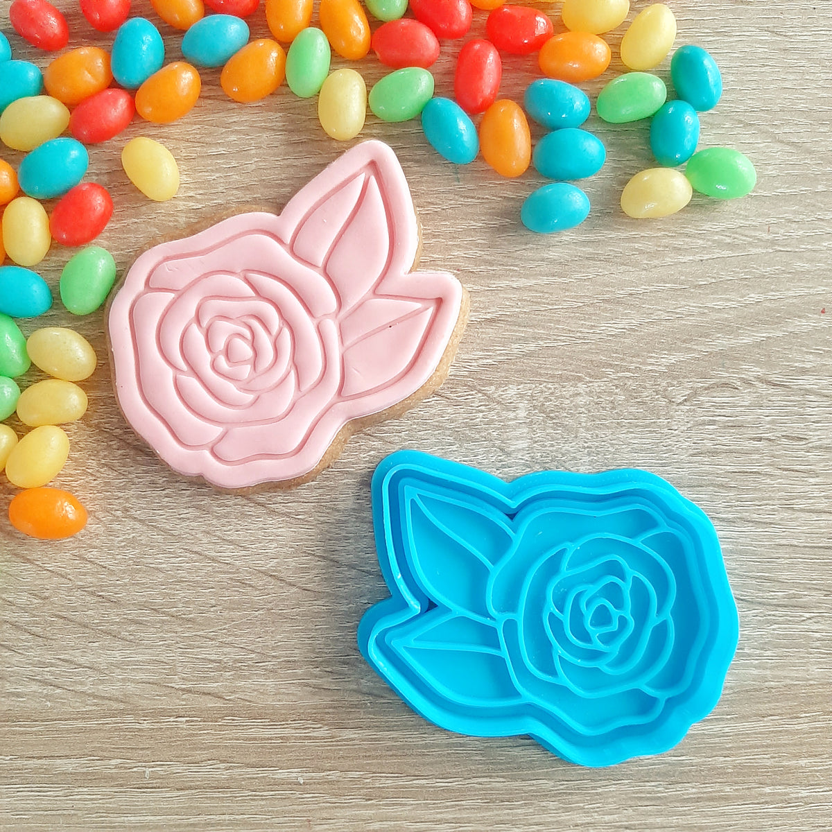 Rose Cookie Cutter & Fondant Stamp – Little Monkey NZ