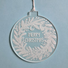 Load image into Gallery viewer, Merry Christmas Wreath Clear Acrylic Christmas Decoration