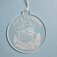 Load image into Gallery viewer, Merry Christmas with Kiwi Clear Acrylic Christmas Decoration