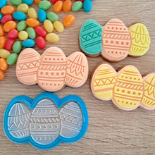 Load image into Gallery viewer, Easter Eggs Raised Acrylic Fondant Stamp &amp; Cookie Cutter