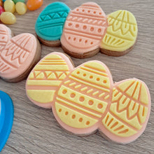 Load image into Gallery viewer, Easter Eggs Raised Acrylic Fondant Stamp &amp; Cookie Cutter