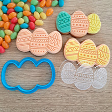 Load image into Gallery viewer, Easter Eggs Raised Acrylic Fondant Stamp &amp; Cookie Cutter