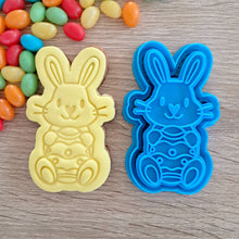 Load image into Gallery viewer, Easter Bunny with Egg Cookie Cutter &amp; Fondant Stamp