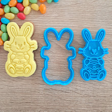 Load image into Gallery viewer, Easter Bunny with Egg Cookie Cutter &amp; Fondant Stamp