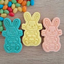 Load image into Gallery viewer, Easter Bunny with Egg Cookie Cutter &amp; Fondant Stamp