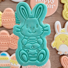 Load image into Gallery viewer, Easter Bunny with Egg Cookie Cutter &amp; Fondant Stamp