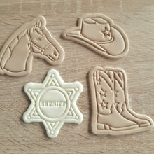 Load image into Gallery viewer, Cowboy Boots Cookie Cutter &amp; Fondant Stamp