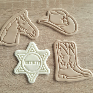 Sheriff Badge Cookie Cutter & Fondant Stamp