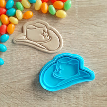 Load image into Gallery viewer, Cowboy Hat Cookie Cutter &amp; Fondant Stamp
