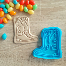 Load image into Gallery viewer, Cowboy Boots Cookie Cutter &amp; Fondant Stamp