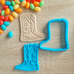 Cowboy Boots Cookie Cutter & Fondant Stamp