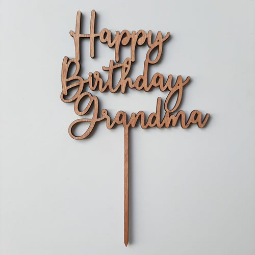 Personalised Wooden Happy Birthday Cake Topper