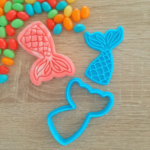 Mermaid Tail Cookie Cutter & Fondant Stamp