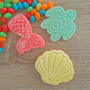 Mermaid Tail Cookie Cutter & Fondant Stamp