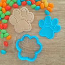 Load image into Gallery viewer, Paw Print Cookie Cutter &amp; Fondant Stamp