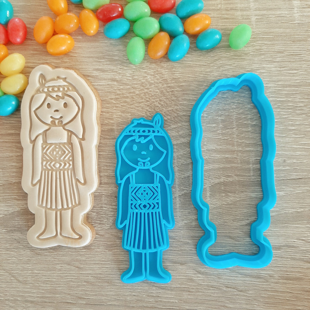 Kapa Haka Kōtiro (Girl) Cookie Cutter & Fondant Stamp