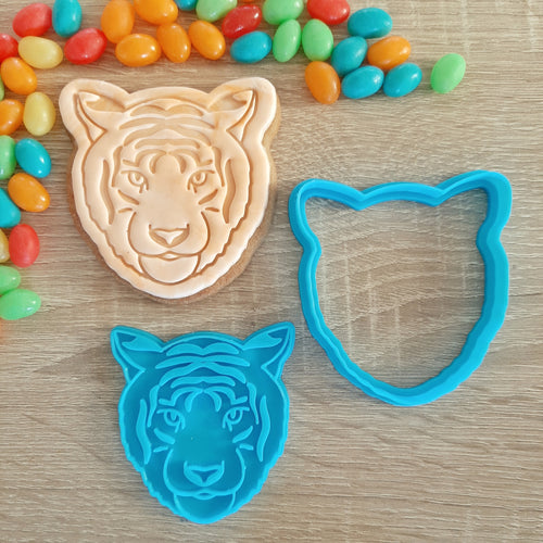 Tiger Head Cookie Cutter & Fondant Stamp