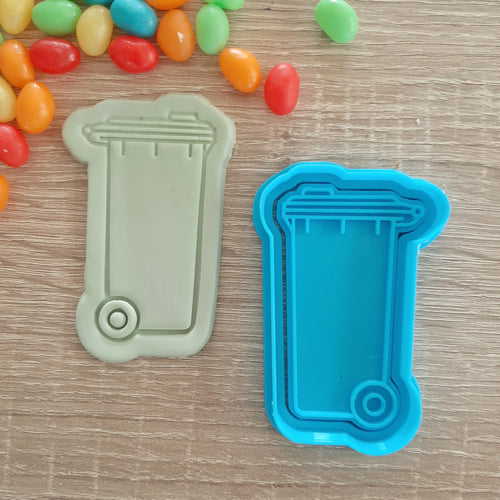 Wheelie Rubbish Bin Cookie Cutter & Fondant Stamp