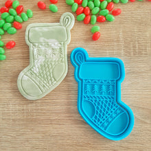 Load image into Gallery viewer, XL Stocking with Name Box Cookie Cutter &amp; Fondant Stamp Set