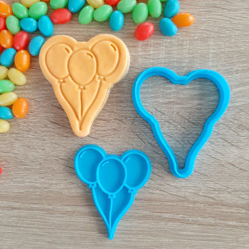 Bunch of Balloons Cookie Cutter & Fondant Stamp