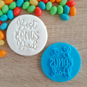 Best Bonus Dad Fondant Stamp