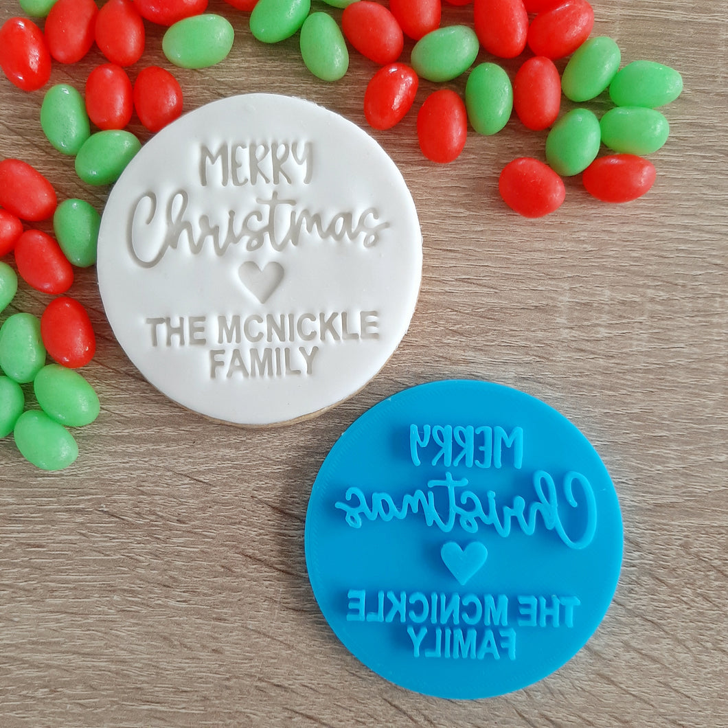 Personalised Merry Christmas Fondant Stamp