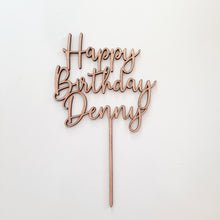 Load image into Gallery viewer, Personalised Wooden Happy Birthday Cake Topper