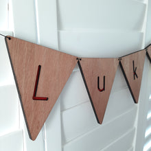 Load image into Gallery viewer, Wooden Name Bunting Flags